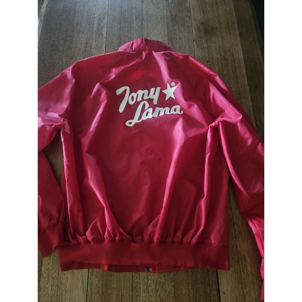 Tony Lama Red Windbreaker Jacket XL Nylon Lightweight  Preowned Zip Up